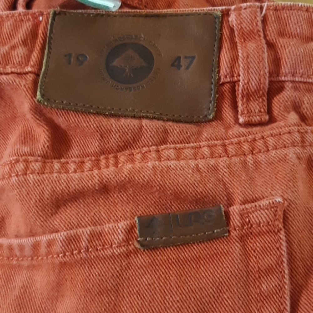 Mens Ripped jeans shorts LIFTED RESEARCH B31 Orange Red sz 32